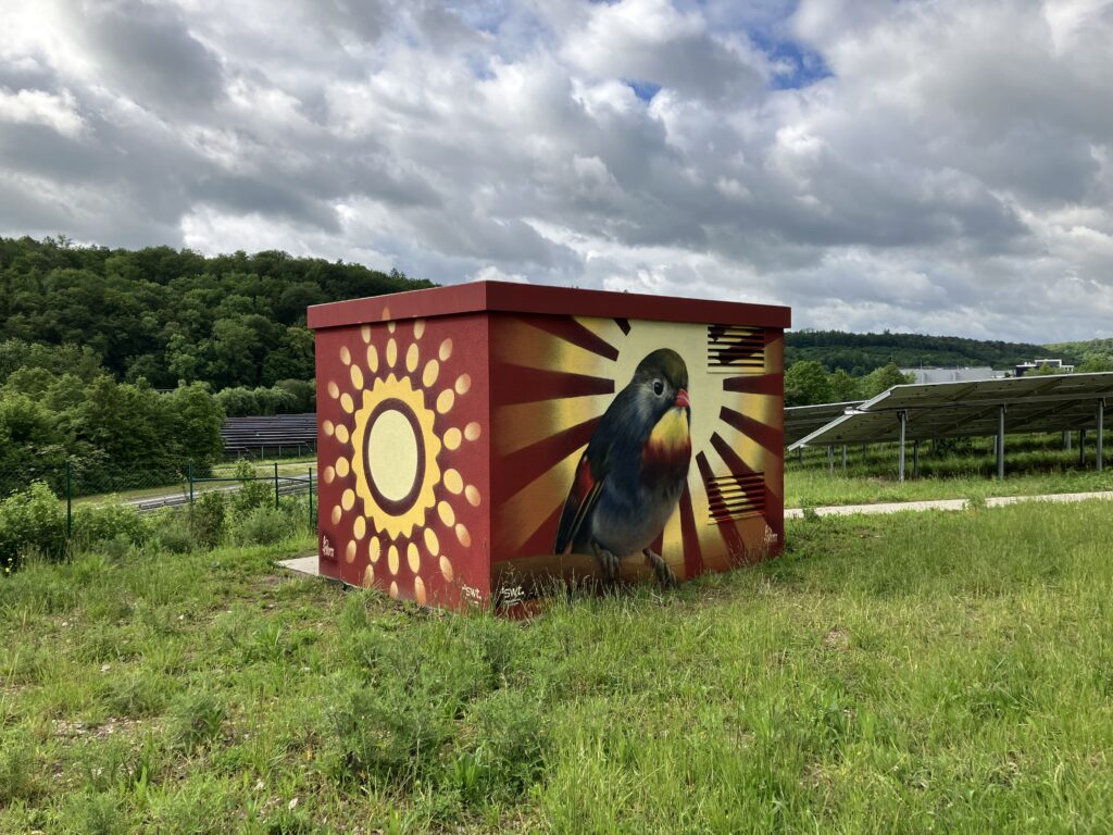 Graffiti bei der PV-Anlage "Lustnauer Ohren"