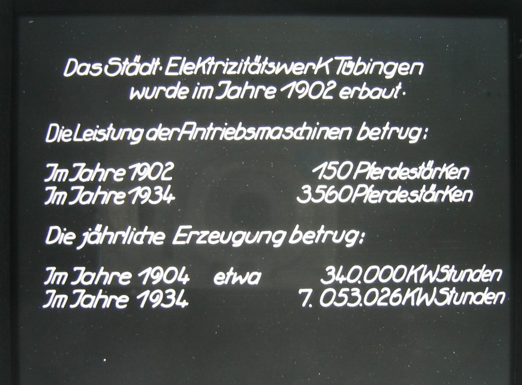 Dia-Vortrag für Stadtwerke-Mitarbeiter der 1930er-Jahre: Entwicklungszahlen des Elektrizitätswerks